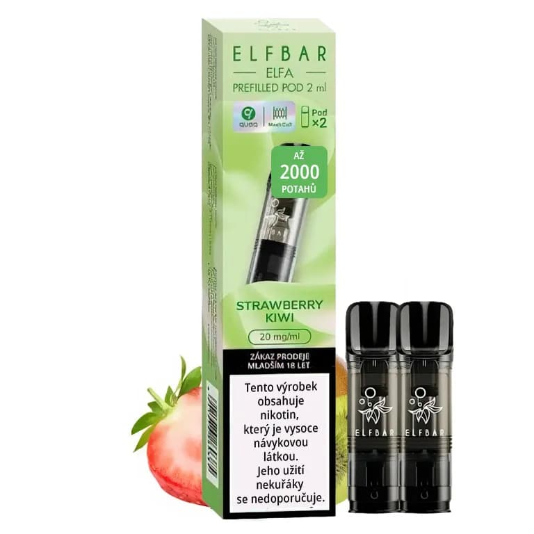 Elf Bar ELFA Pod - přednaplněná Cartridge - Strawberry Kiwi - 20mg - 2ks