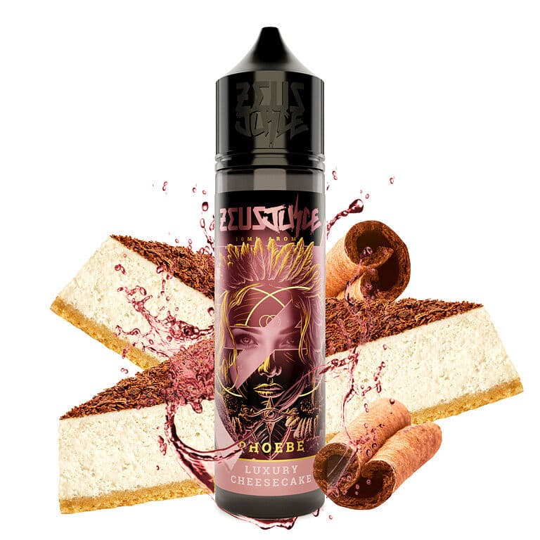 Phoebe luxusní cheesecake Zeus Juice s kousky dortu čokoládou a skořicí v elegantním stylu