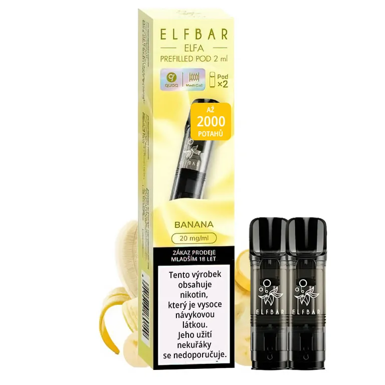 Elf Bar ELFA Pod - přednaplněná Cartridge - Banana - 20mg - 2ks