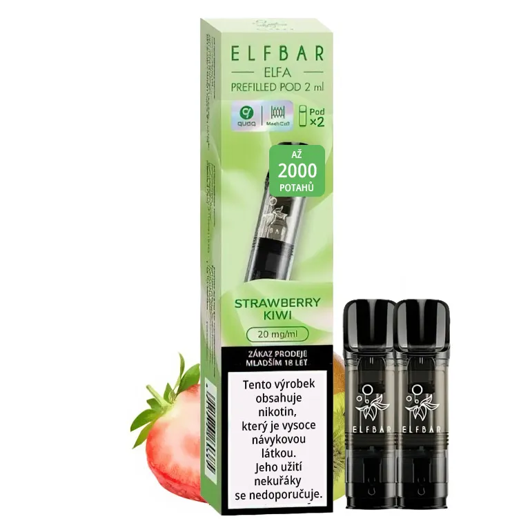 Elf Bar ELFA Pod - přednaplněná Cartridge - Strawberry Kiwi - 20mg - 2ks