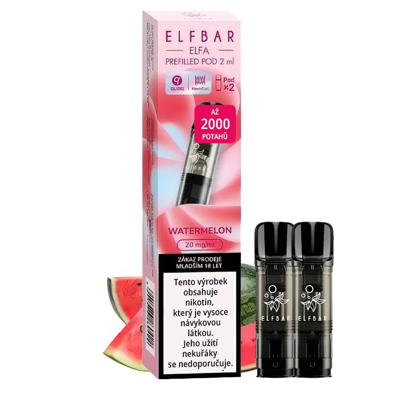 Elf Bar ELFA Pod - přednaplněná Cartridge - Watermelon - 20mg - 2ks