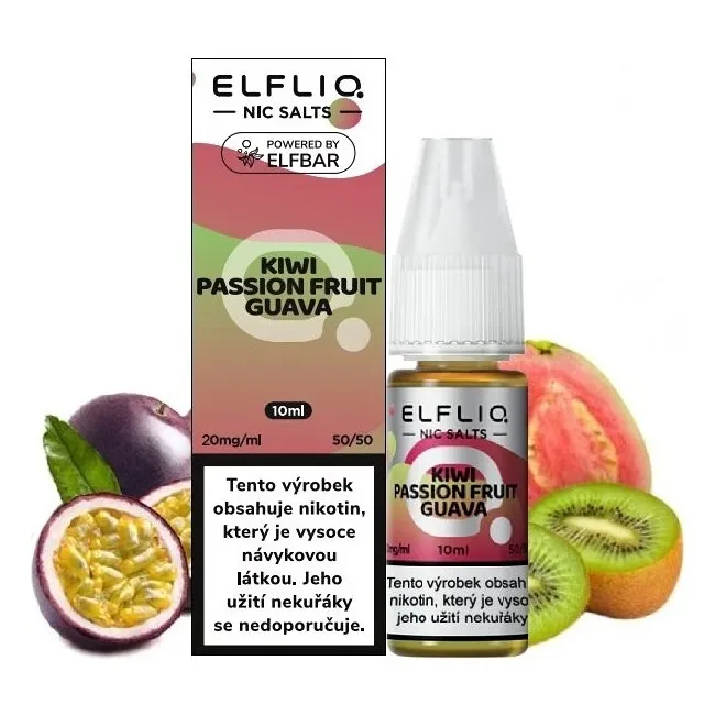 Elf Bar Elfliq Salt e-liquid Kiwi Passion Fruit Guava Salt e-liquidy - hlavní obrázek