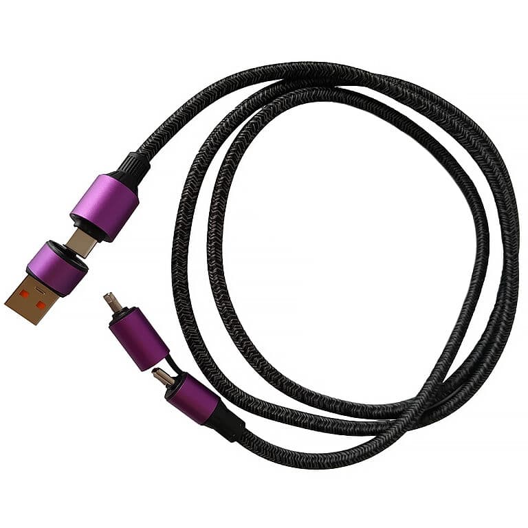 Rychlonabíjec kabel 4v1 USB-A/USB-C na USB-C/Ligh 100W 1,3m Baterie a nabíječky - hlavní obrázek
